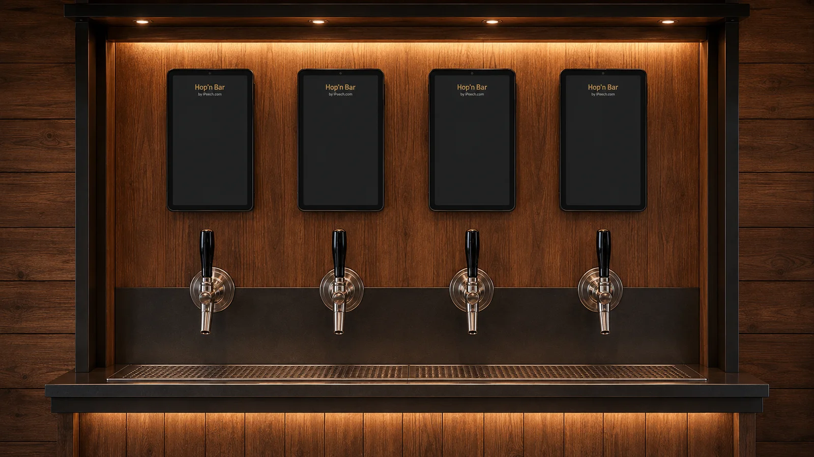 Mur Hop'n Bar simule avec quatre becs